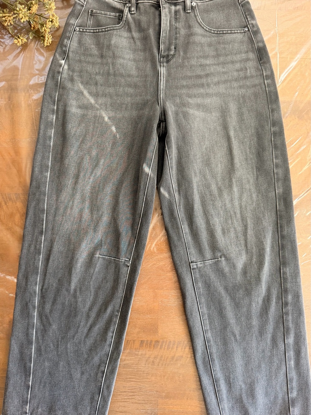 White House Black Market Black Washed Barrel Jeans -